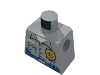 Minifig Torso with Gold Badge, Gray Shirt, and SECURITY Text Print radio,belt,world city,guard