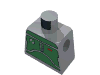 Minifig Torso with SW Blast Armor (Green Plates) Grey Print