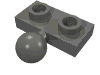 Деталь LEGO Plate Special 1 x 2 with 5.9mm Centre Side Ball, Темный сине-серый