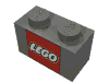 Набор LEGO Brick 1 x 2 with LEGO Logo with Closed O Square Print, Темный сине-серый