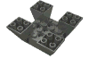 Деталь LEGO Slope Inverted 65° 6 x 6 x 2 Quad with Cutouts, Темный сине-серый