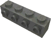 Деталь LEGO Кирпичик специальный 1 x 4, с 4 штырьками на одной стороне, Темный сине-серый