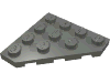 Деталь LEGO Пластина-клин 4 x 4, со срезанным углом, Темный сине-серый