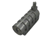 Деталь LEGO Technic Competition Cannon, Round Bottom with Black Ends, Темный сине-серый