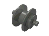 Деталь LEGO Wheel Centre Small with Stub Axles (Pulley Wheel), Темный сине-серый