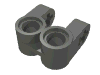 Деталь LEGO Technic Axle and Pin Connector Perpendicular Double Split, Темный сине-серый