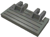 Деталь LEGO Hinge Train Gate 2 x 4 Locking Dual 2 Fingers with Rear Reinforcements, Темный сине-серый