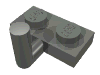 Деталь LEGO Plate Special 1 x 2 with Arm Up [Horizontal Arm 6mm], Темный сине-серый
