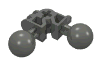 Деталь LEGO Bionicle Ball Joint 3 x 3 x 2 90 Degree with 2 Ball Joints and Axle hole, Темный сине-серый