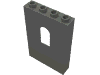 Деталь LEGO Panel 1 x 4 x 5 with Arched Window, Темный сине-серый