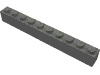 Деталь LEGO Кирпичик 1 x 10, Темный сине-серый