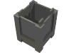 Деталь LEGO Container Box 2 x 2 x 2 - Top Opening, Темный сине-серый