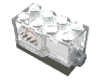 Деталь LEGO Electric Sound Brick 2 x 4 x 2 with Trans-Clear Top and Klaxon Alarm Sound [8634], Темный сине-серый