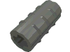 Деталь LEGO Technic Axle Connector Ridged [with x Hole x Orientation], Темный сине-серый