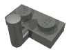 Деталь LEGO Plate Special 1 x 2 with Arm Up [Horizontal Arm 5mm], Темный сине-серый