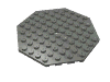Деталь LEGO Plate Special 10 x 10 Octagonal with Hole, Темный сине-серый