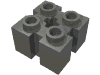 Деталь LEGO Brick Special 2 x 2 with Grooves and Axle Hole, Темный сине-серый