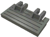 Деталь LEGO Hinge Train Gate 2 x 4 Locking Dual 2 Fingers without Rear Reinforcements, Темный сине-серый