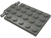 Деталь LEGO Plate Special 4 x 6 with Trap Door Hinge [Long Pins], Темный сине-серый