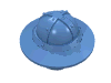Деталь LEGO Minifig Helmet with Chinstrap and Wide Brim, Средне-голубой