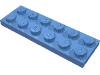 Деталь LEGO Пластина 2 x 6, Средне-голубой