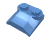 Деталь LEGO Brick Curved 2 x 2 x 2/3 Two Studs - Lip End, Средне-голубой