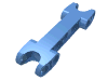 Деталь LEGO Technic, Axle and Pin Connector 2 x 7 with Two Ball Joint Sockets, Средне-голубой