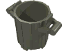Деталь LEGO Container, Trash Can with 2 Cover Holders, Темно-серый