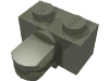 Набор LEGO Arm Holder Brick 1 x 2 with 2 Horizontal Fingers, Темно-серый
