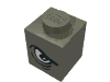 Набор LEGO Brick  1 x  1 with Angry Eye Left/Sad Eye Right Print, Темно-серый