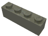 Деталь LEGO Кирпичик 1 x 4, Темно-серый