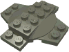 Деталь LEGO Plate Special 6 x 6 x 2/3 Cross with Dome, Темно-серый