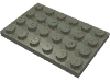 Деталь LEGO Пластина 4 x 6, Темно-серый