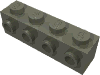 Деталь LEGO Кирпичик специальный 1 x 4, с 4 штырьками на одной стороне, Темно-серый