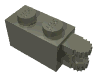 Деталь LEGO Hinge Brick 1 x 2 Locking with 2 Fingers Horizontal End, Темно-серый