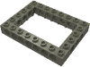Деталь LEGO Technic Brick 6 x 8 with Open Center 4 x 6, Темно-серый