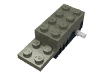 Деталь LEGO Motor Pull Back 2 x  6 x  1.667 Type 2 [Fast] Black Base/White Axle, Темно-серый