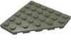 Деталь LEGO Пластина-клин 6 x 6, со срезанным углом, Темно-серый