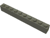 Деталь LEGO Кирпичик 1 x 10, Темно-серый