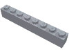 Деталь LEGO Кирпичик 1 x 8, Серебристый металлик