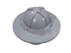 Деталь LEGO Minifig Helmet with Chinstrap and Wide Brim, Серебристый металлик