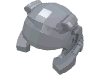 Деталь LEGO Minifig Helmet with Breathing Apparatus and Headlights, Серебристый металлик