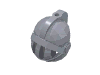 Деталь LEGO Minifigure Tournament Helmet [Fixed Grill, Plume Hole], Серебристый металлик