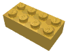 Деталь LEGO Кирпичик 2 x 4, Золотистый металлик