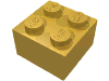 Деталь LEGO Кирпичик 2 x 2, Золотистый металлик