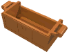 Деталь LEGO Treasure Chest Bottom with Rear Slots, Средне-темный телесный