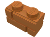 Деталь LEGO Кирпичик специальный 1 x 2, с кирпичной фактурой, Средне-темный телесный