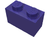 Набор LEGO Brick 1 x 2, Темно-фиолетовый