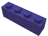 Деталь LEGO Кирпичик 1 x 4, Темно-фиолетовый