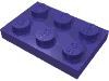 Деталь LEGO Пластина 2 x 3, Темно-фиолетовый